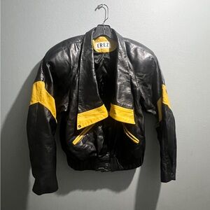 Erez Black and Yellow Bomber Jacket